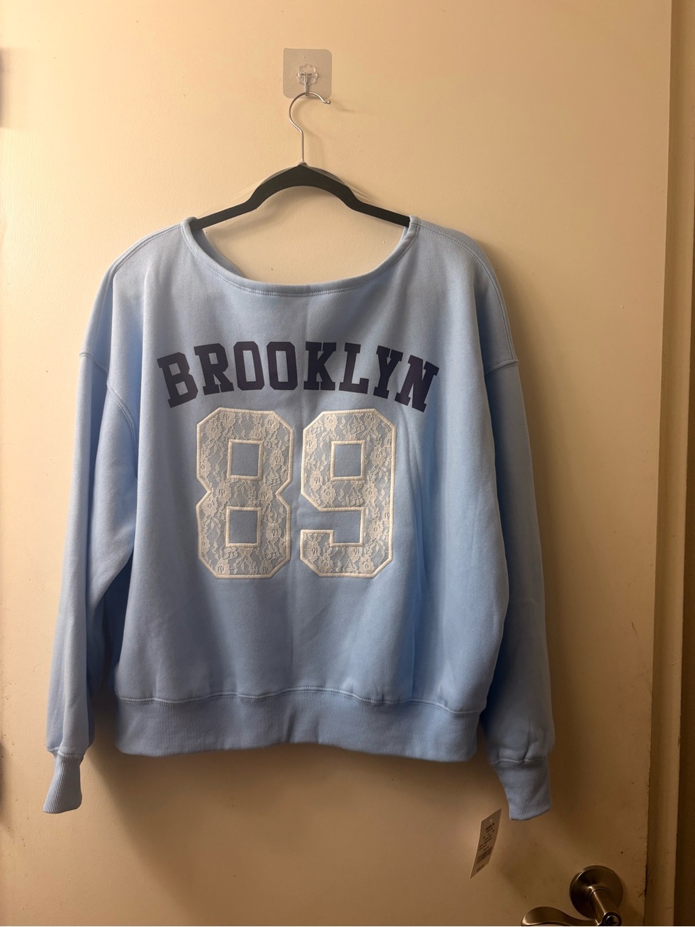 Hybrid Apparel Light Blue 'Brooklyn 89' Lace Number Sweatshirt